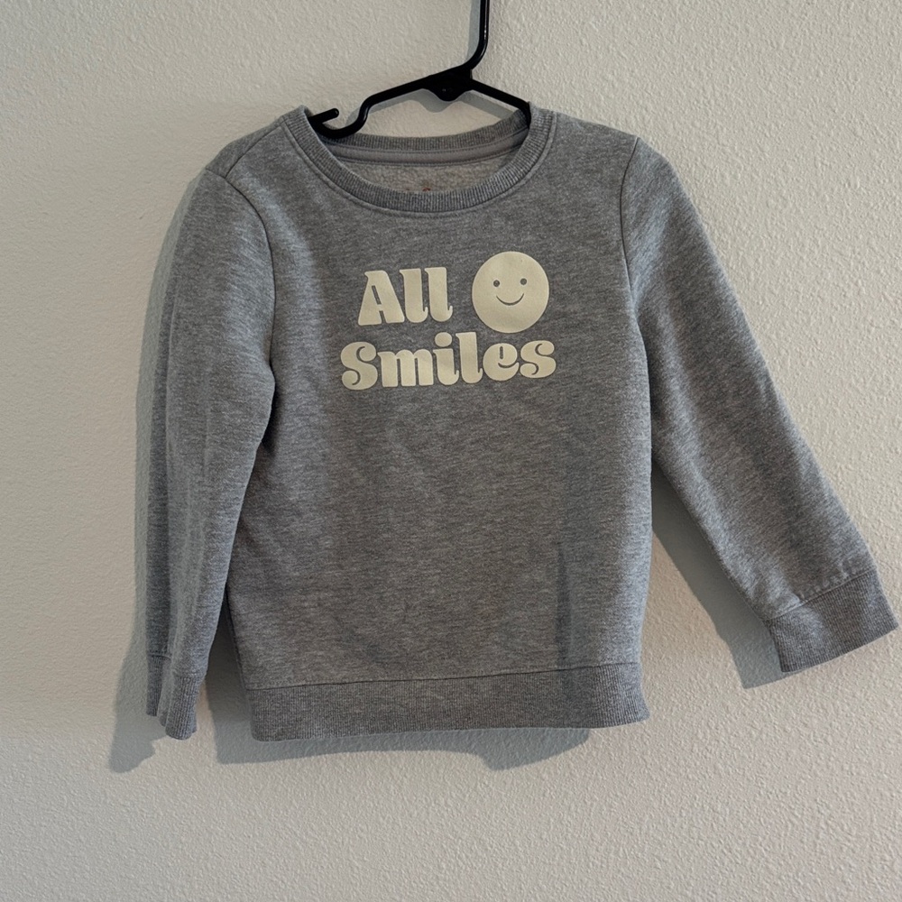 Cat & Jack Gray 'All Smiles' Sweatshirt